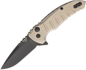 Hogue X1 Micro Button Lock Folding Knife CPM-154 Tan Aluminum