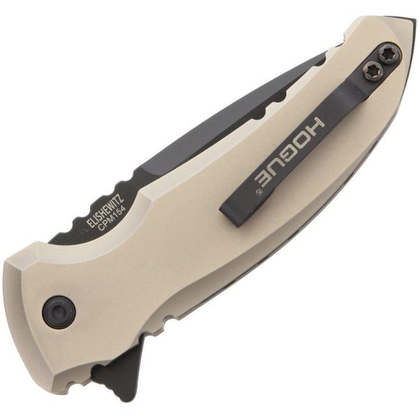 Hogue X1 Micro Button Lock Folding Knife CPM-154 Tan Aluminum