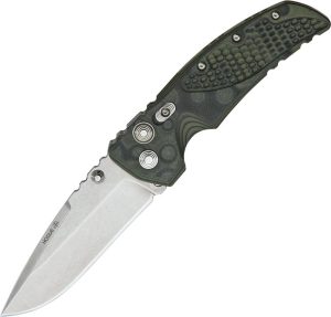 Hogue Medium Tactical Drop Point Folding Knife Green G-10