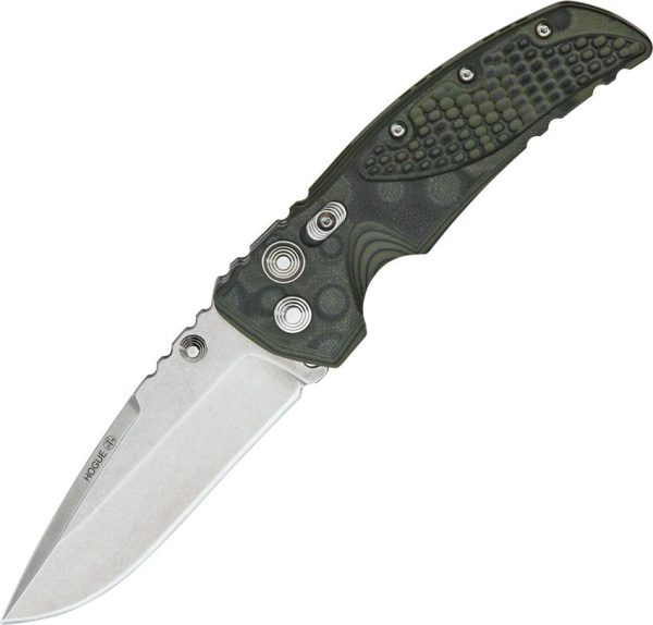 Hogue Medium Tactical Drop Point Folding Knife Green G-10