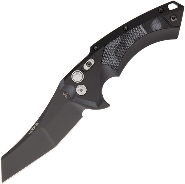 Hogue X5 Button Lock Wharncliffe CPM 154 Folding Knife Black
