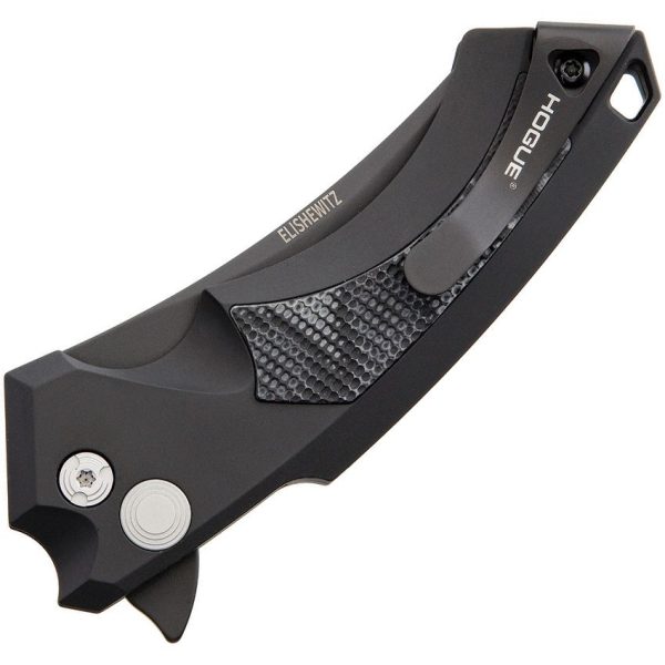 Hogue X5 Button Lock Wharncliffe CPM 154 Folding Knife Black