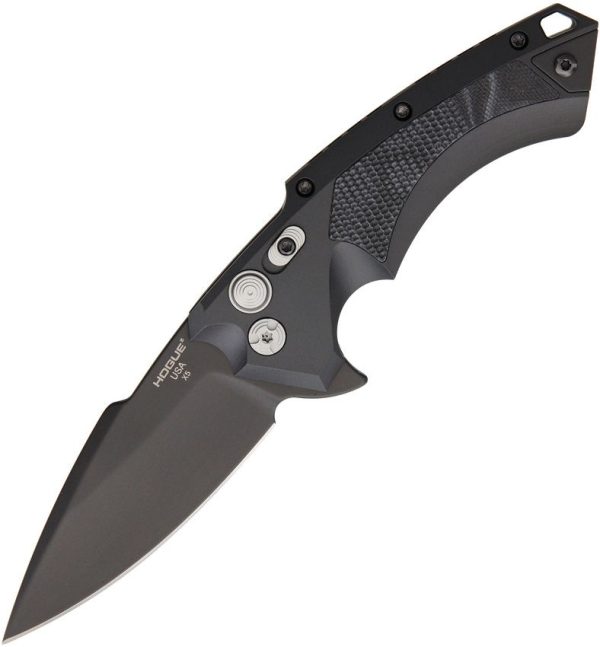 Hogue X5 Button Lock Spear Point Folding Knife CPM 154 Black