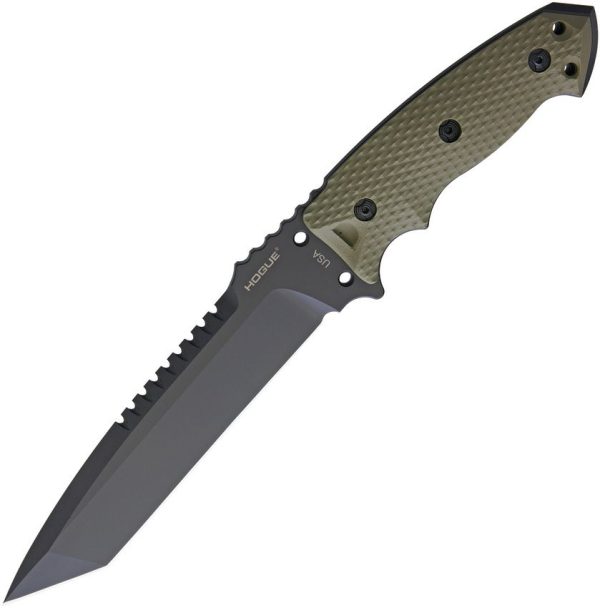 Hogue EX F01 Fixed Blade Tanto 7" A2 Steel OD Green G10