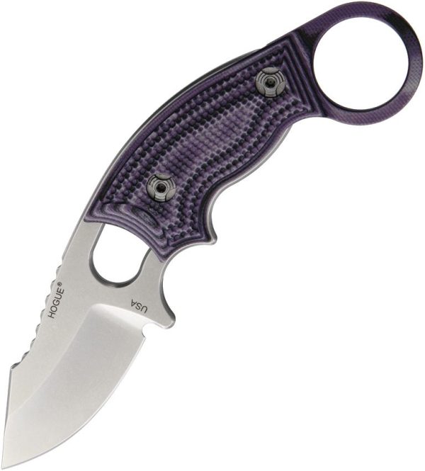 Hogue EX-F03 Fixed Blade Clip Point - Purple G10