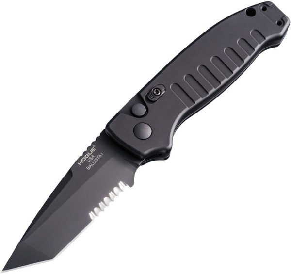 Hogue Auto Ballista I Button Lock Tanto Black Cerakote