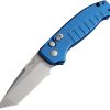 Hogue Auto Ballista Button Lock Tanto Blue Tumbled