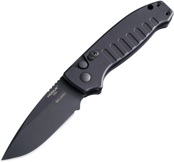 Hogue Auto Ballista I Button Lock Drop Point Black