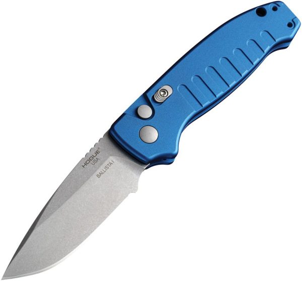 Hogue Auto Ballista Button Lock Drop Point Blue