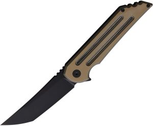 Hoback Knives Kwaiback Framelock Coyote Brown