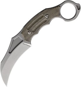 Hoback Knives Tusk Karambit Green Micarta Fixed Blade