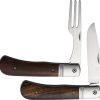 HPA Travel Picnic Set - Dual Blade Wood Handle Knife