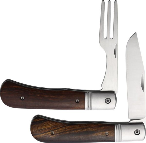 HPA Travel Picnic Set - Dual Blade Wood Handle Knife