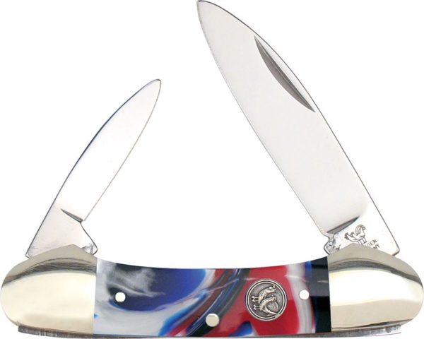 Hen & Rooster Small Canoe Star - Red White Blue Resin