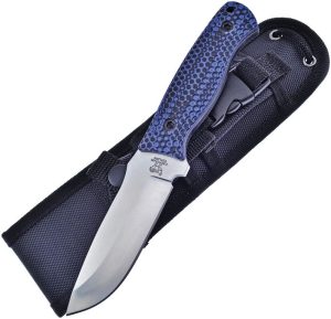 Hen & Rooster Fixed Blade 4.25" 420 Stainless Blue G10 Knife