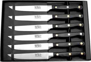 Hen & Rooster Int Steak Knife Set Black Wood