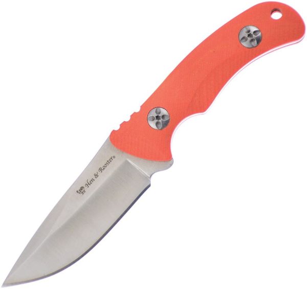 Hen & Rooster Fixed Blade 3.5" Orange G10 Full Tang Knife