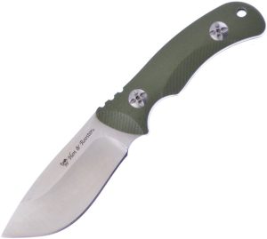 Hen & Rooster Fixed Blade Green G10 3" Stainless Steel Knife
