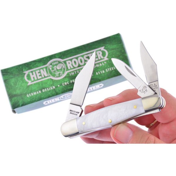 Hen & Rooster Whittler Mother of Pearl Folding Knife 1.4116