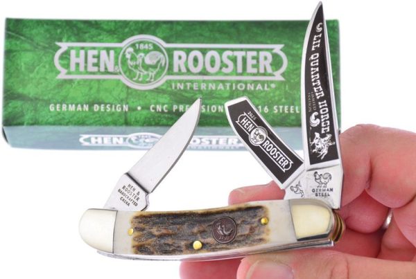 Hen & Rooster Sowbelly Stockman Quarter Folding Knife Deer Stag