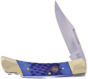 Hen & Rooster Lockback Blue Pick Bone Folding Knife 3" Blade