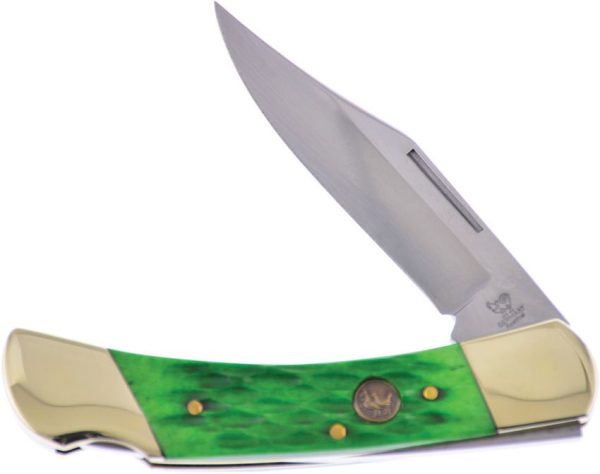 Hen & Rooster Lockback Green Bone Folding Knife 3" Blade