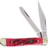 Hen & Rooster Peanut Red Pick Bone Folding Knife 1.4116 Stainless