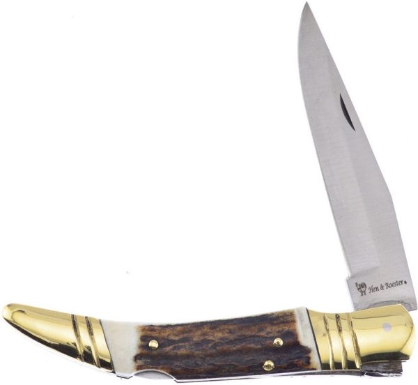Hen & Rooster Lockback Deer Stag Folding Knife 1.4116 Steel