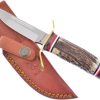 Hen & Rooster Fixed Blade Deer Stag 3.5" Satin Knife