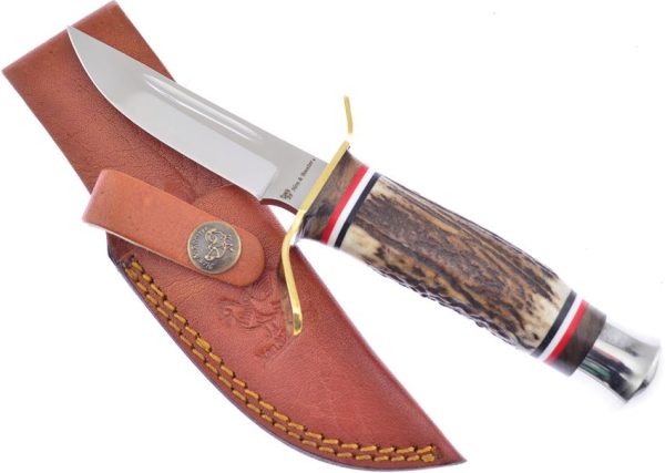 Hen & Rooster Fixed Blade Deer Stag 3.5" Satin Knife