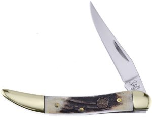 Hen & Rooster Toothpick Deer Stag Folding Knife 1.4116 Steel