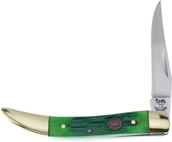 Hen & Rooster Toothpick Green Pick Bone Folding Knife
