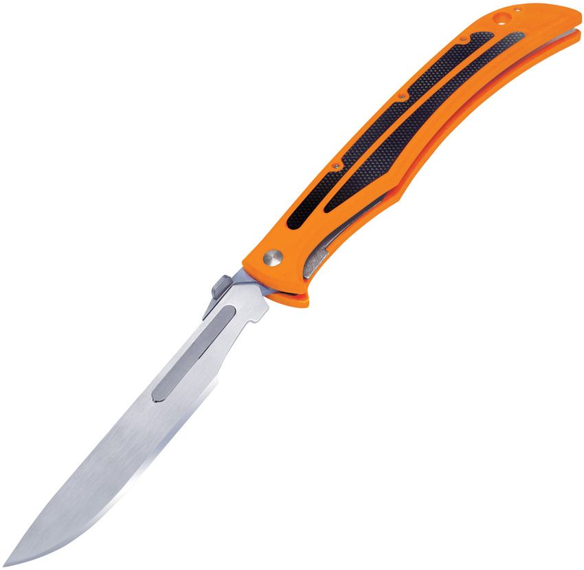 Havalon Baracuta-Blaze Folding Skinner 4 3/8" w/ 5 Blades & Sheath