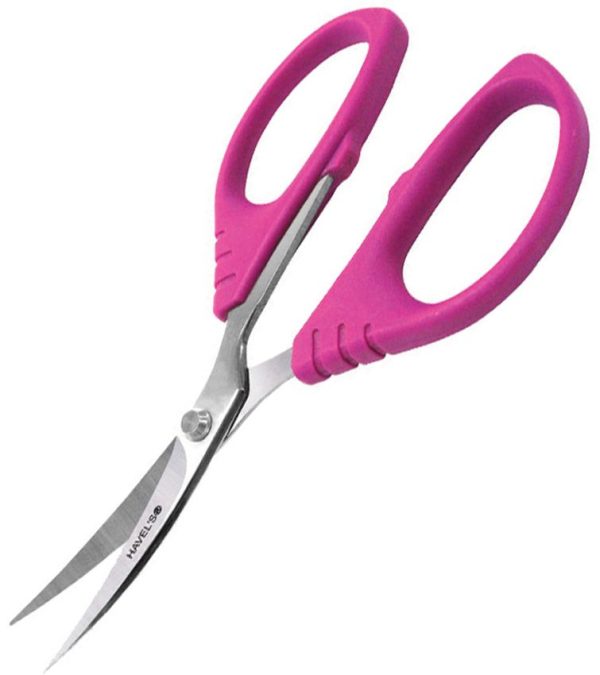 HV30140.jpg Havels Embroidery Scissors 5.5in - Pink ABS Curved Tip