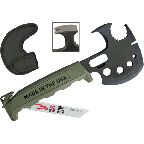 Off Grid Survival Axe 11.75" Multi-Tool Black Oxide Carbon Steel