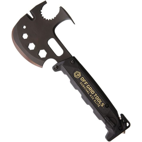 Off Grid Survival Axe 11.75" Multi-Tool Black Carbon Steel