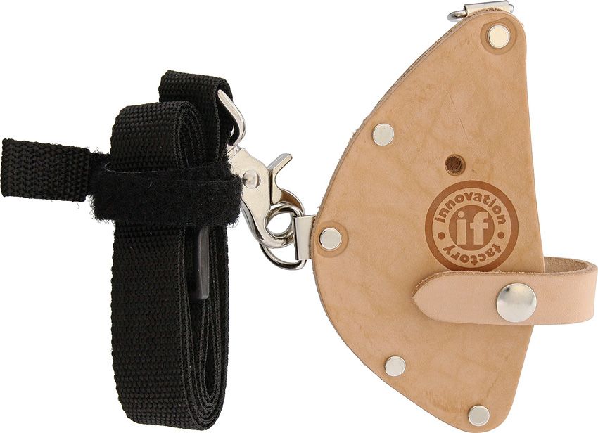 Off Grid Tools Custom Leather Sheath with Shoulder Strap and D-Rings
