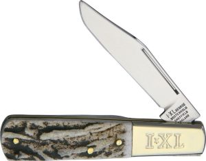 IXL Barlow Stag Horn Handle Folding Knife Stainless Clip Blade