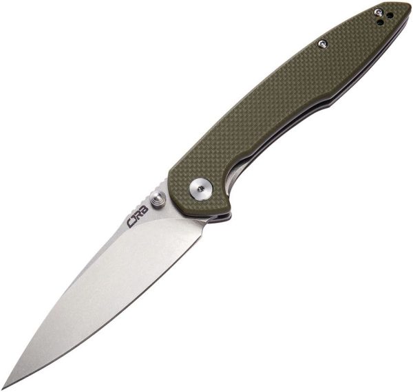 CJRB Centros Linerlock Folding Knife Green G10 D2 Steel