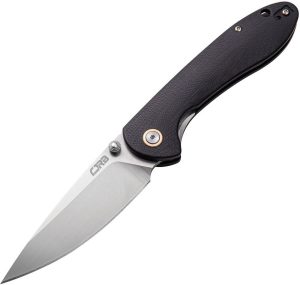 CJRB Feldspar Linerlock Folding Knife D2 Black G10