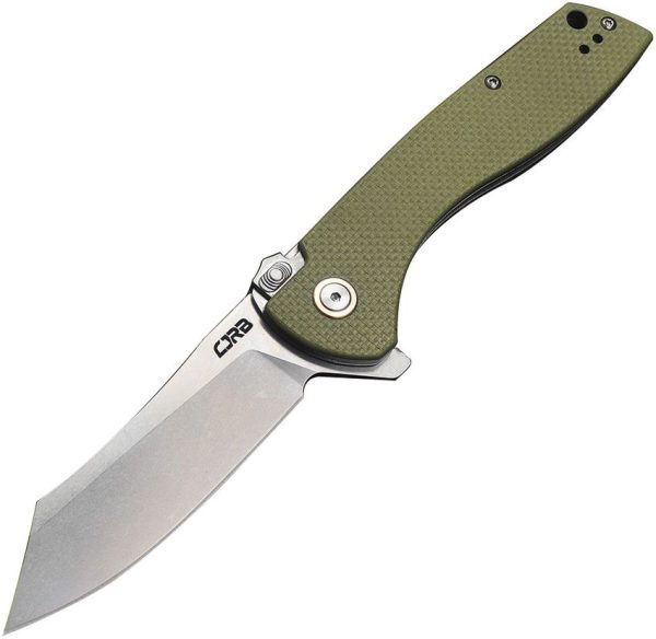 CJRB Kicker Recoil Lock Folding Knife D2 Green G10