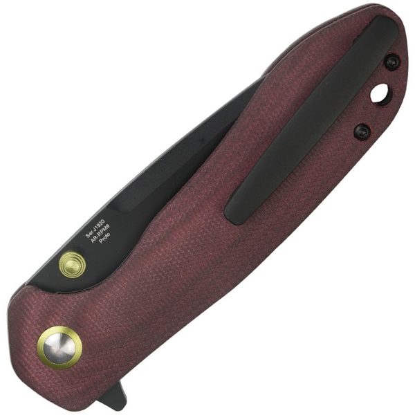 CJRB Scoria Linerlock Folding Knife Red Micarta AR-RPM9