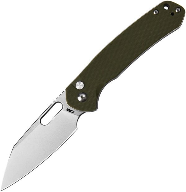 CJRB Pyrite Button Lock Folding Knife Green G10 AR-RPM9
