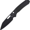 CJRB Large Pyrite Button Lock Folding Knife Black AR-SFII Steel