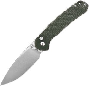 CJRB Large Pyrite Button Lock Folding Knife OD Green G10