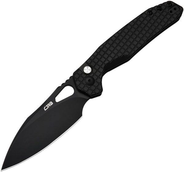 CJRB Frack Button Lock Black Folding Knife AR-RPM9 Steel