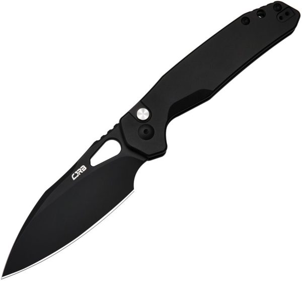 CJRB Frack Button Lock Folding Knife Black AR-RPM9 Blade