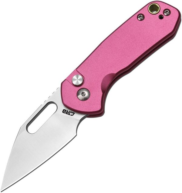 CJRB Mini Pyrite Pink Folding Knife Button Lock AR-RPM9