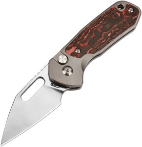 CJRB Mini Pyrite Button Lock Folding Knife S90V Titanium