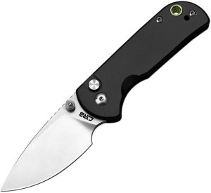 CJRB Mica Button Lock Black Folding Knife AR-RPM9 Blade